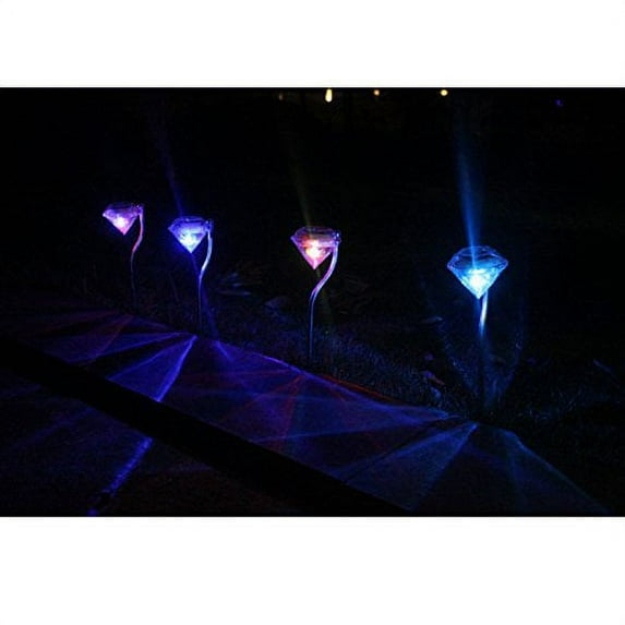 Espero Curved Rod Bright Outdoor Landscape LED Lighting Mini Lawn Light Bent Diamond Lamps for Garden Path Courtyard Spot Light D3.5"xH11.8" Colorful