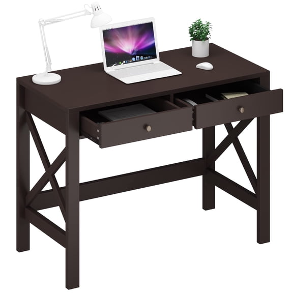 Espersso ChooChoo Espresso 39.4 Inches Farmhouse Computer Desk with 2