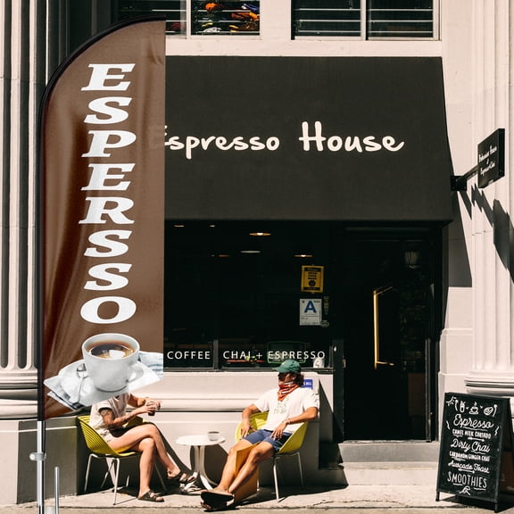 Espersso Swooper Flag, 8FT Espersso Advertising Feather Flag, Espersso Banner ,Signs for Businesses and Storefronts(Flag Only)