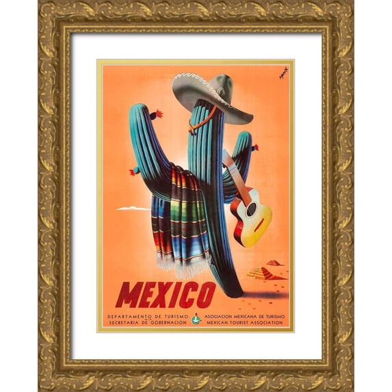 Espert Arcos, Jose 14x18 Gold Ornate Wood Framed with Double Matting Museum Art Print Titled - Mexico Vintage Travel Poster