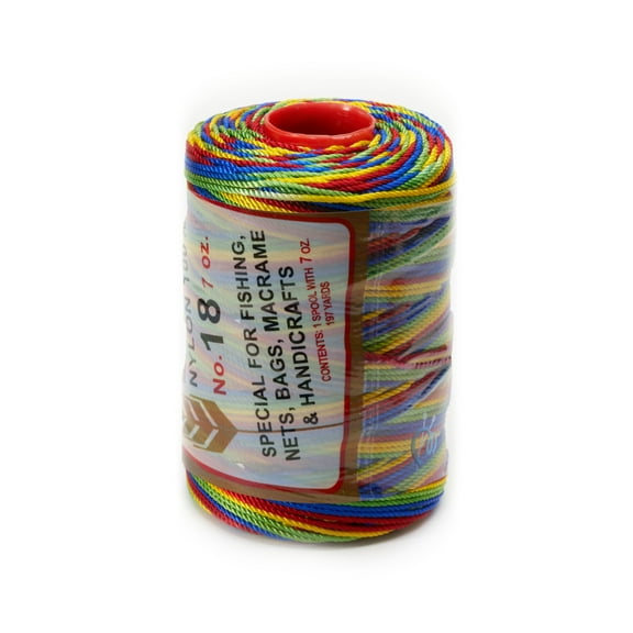 Espiga No.18 Variegated - 100% Nylon Omega String Cord for Knitting and Crochet - 26 Multicolor