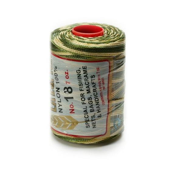 Espiga No.18 Variegated - 100% Nylon Omega String Cord for Knitting and Crochet - 67 Green Hues