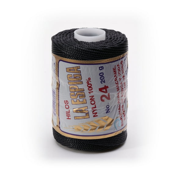 Espiga No.24-100% Nylon Omega String Cord for Knitting and Crochet - 19 Black