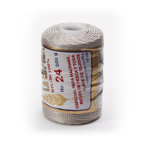 Espiga No.24-100% Nylon Omega String Cord for Knitting and Crochet - 30 Silver