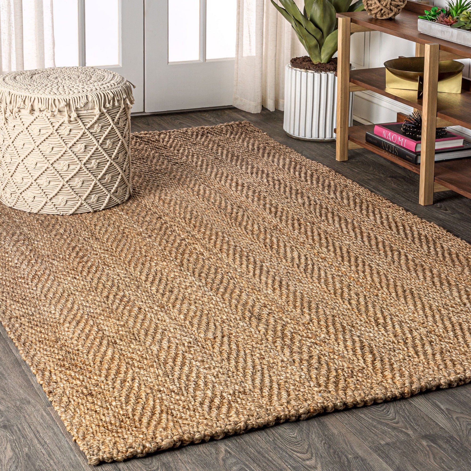 Espina Natural Jute 3x5 Handwoven Herringbone Area Rug