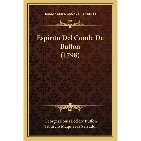 Espiritu Del Conde De Buffon (1798) (Paperback)
