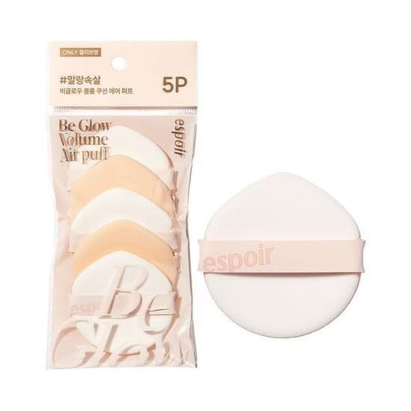 Espoir New Air Puff Volume 5ea| Flawless Face Makeup Fast and Easily | Makeup Sponge Applicator Air Cushion Powder Puff for Liquid Foundation, Cream, Concealer