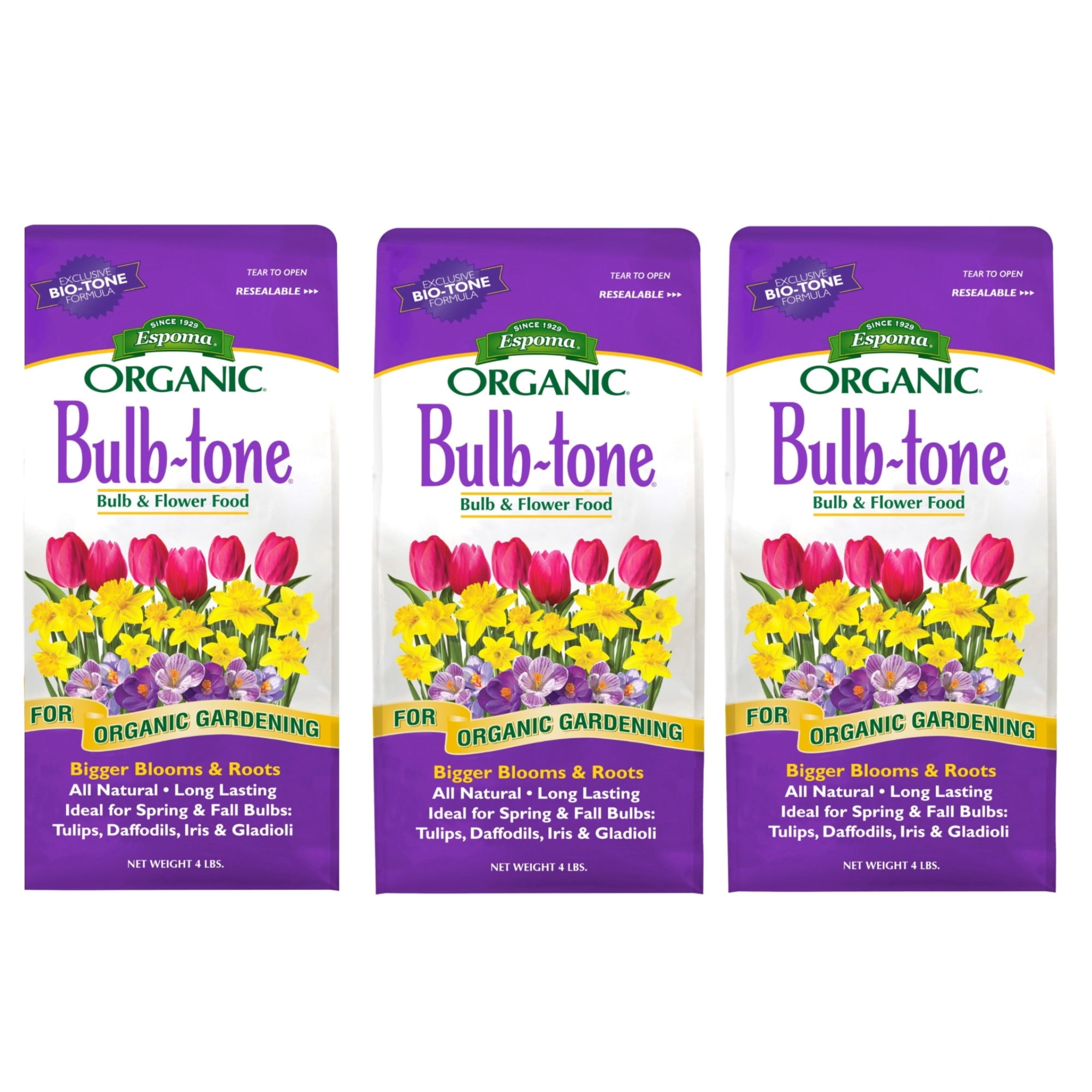 Espoma Bulb-Tone Plant Food 3-5-3 Granules - Natural Fertilizer - 3 Pack, 4-Pound