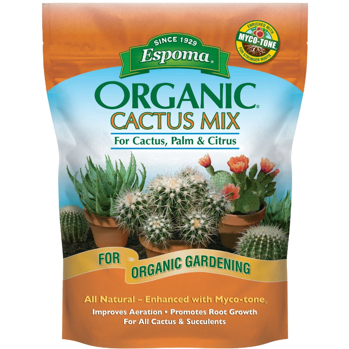 Espoma CA4 4 Quart Bag Of Organic Cactus, Palm, & Citrus Succulent Potting Mix - Quantity of 6