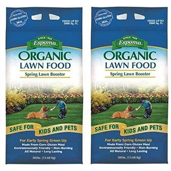 Espoma EOLB30 Organic Lawn Booster Fertilizer, 30-Pound Tw Pck