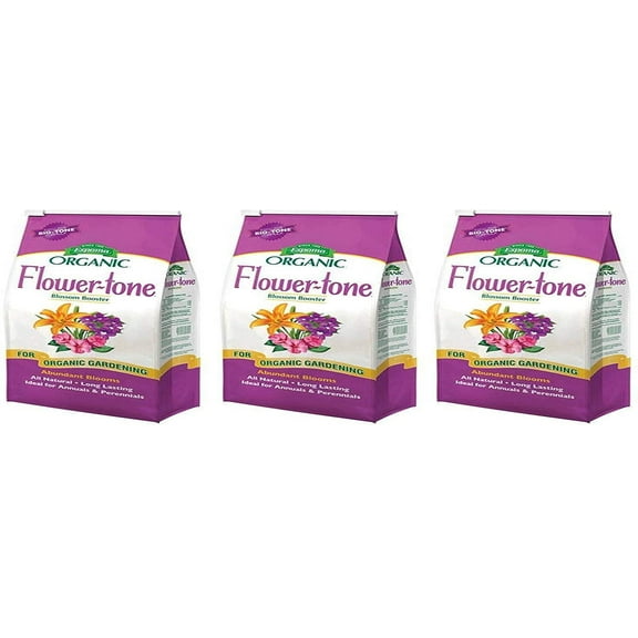 Espoma Flower-Tone Natural Flower Fertilizer - 3-4-5 NPK, Outdoor Use - 3 Pack, 18 lb