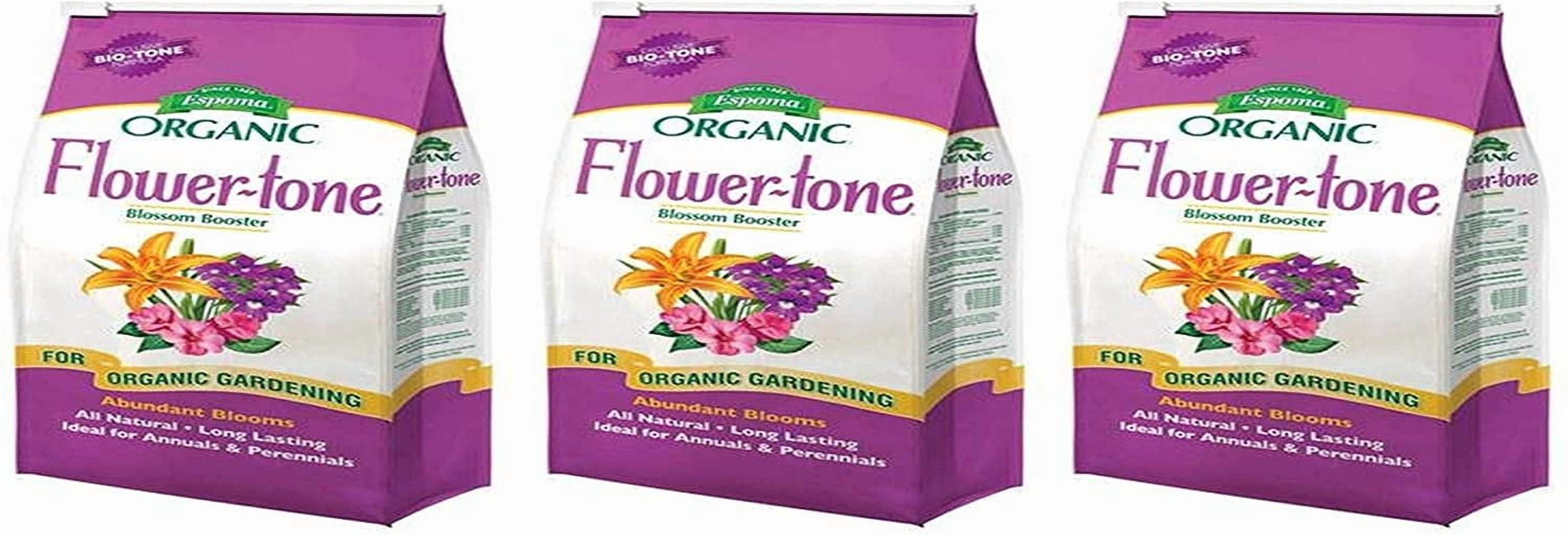 3-pack Espoma Flower-Tone Natural Flower Fertilizer - 3-4-5 NPK, Outdoor Use - 3 Pack, 18 lb — Outdoor & Indoor Plant Use, Easy Application