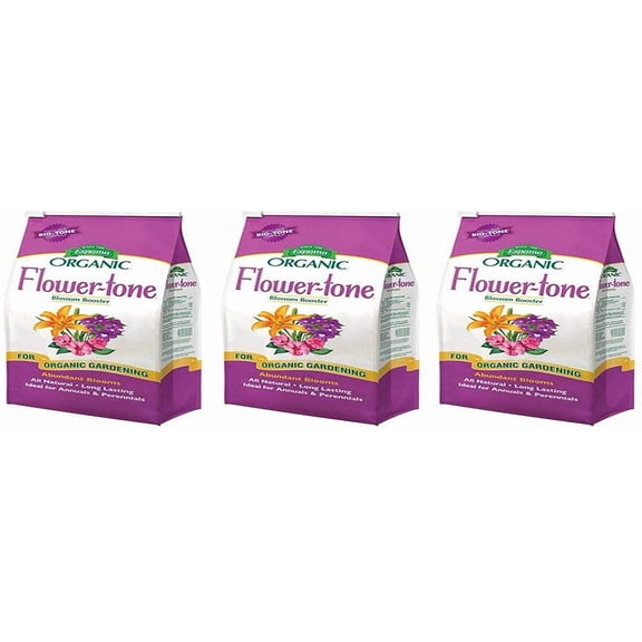 3-pack Espoma Flower-Tone Natural Flower Fertilizer - 3-4-5 NPK, Outdoor Use - 3 Pack, 18 lb  Outdoor & Indoor Plant Use, Easy Application