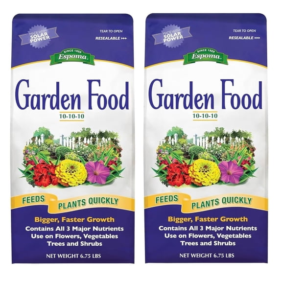 2-pack Espoma Garden Food Granules - 10-10-10 NPK, Natural Fertilizer - 2 Pack, 6.75-Pound — Outdoor & Indoor Plant Use, Easy Application