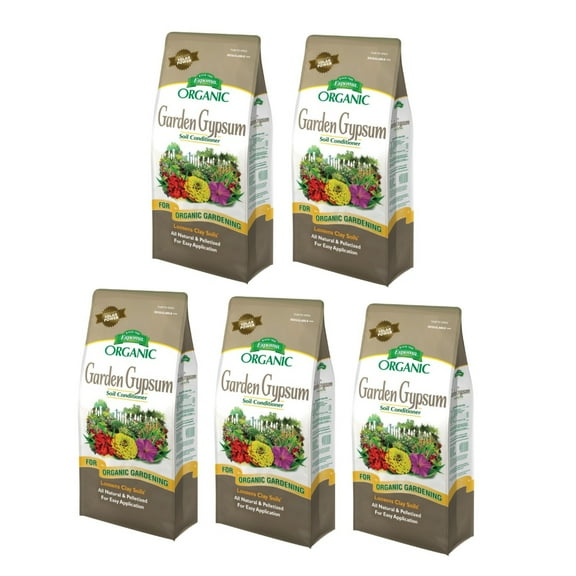 Espoma Organic Garden Gypsum Soil Conditioner, Loosens Clay Soils, for Organic Gardening, 6lb (Pack of 5)