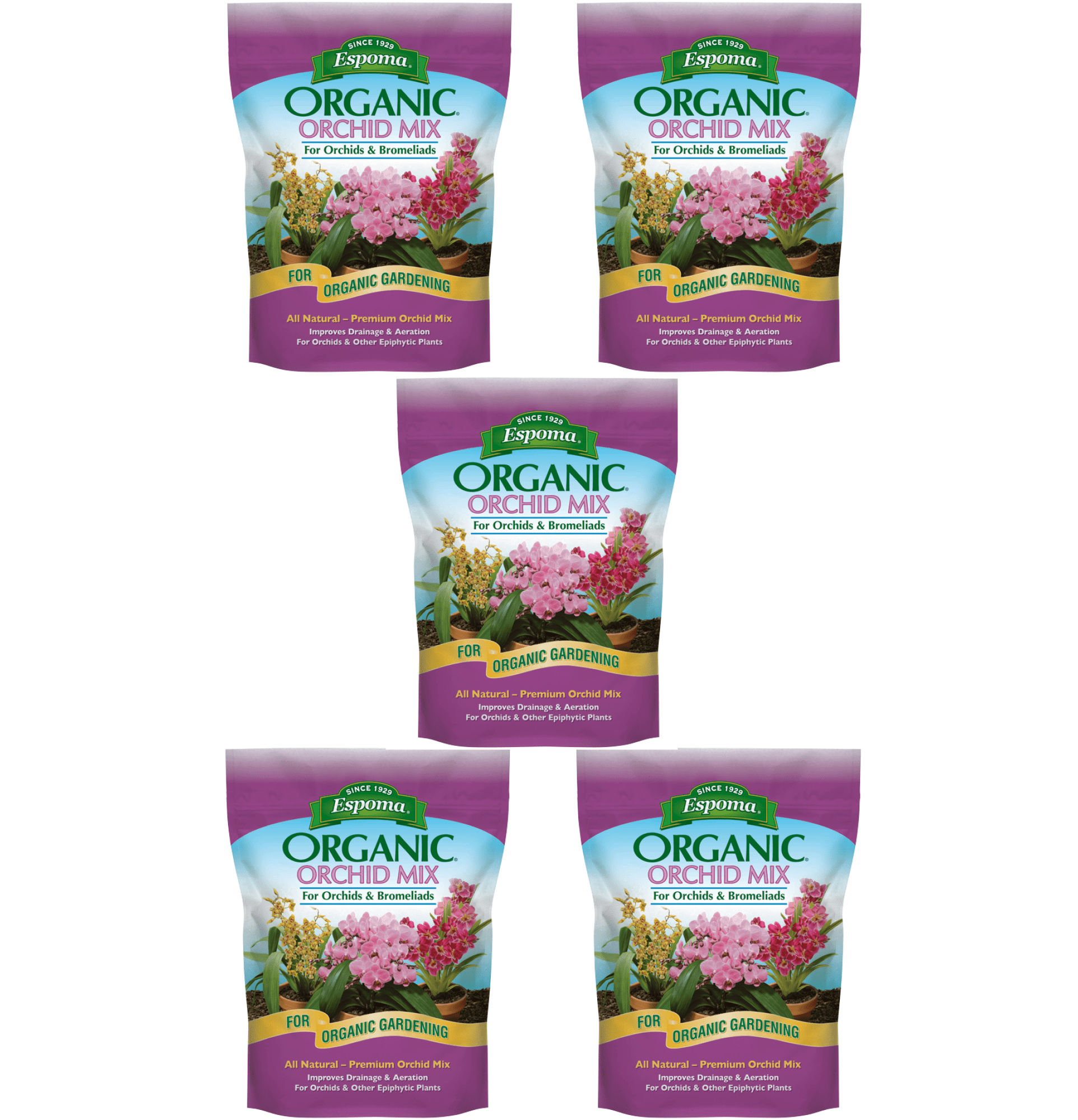 Espoma OR4 4 Quart Orchid Bromeliad Growing Mix - Quantity 5 — Residential Use, Standard Application
