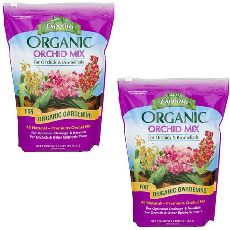 Espoma OR4 Organic Orchid Mix Potting Soil, 4-Quart Pack of 2