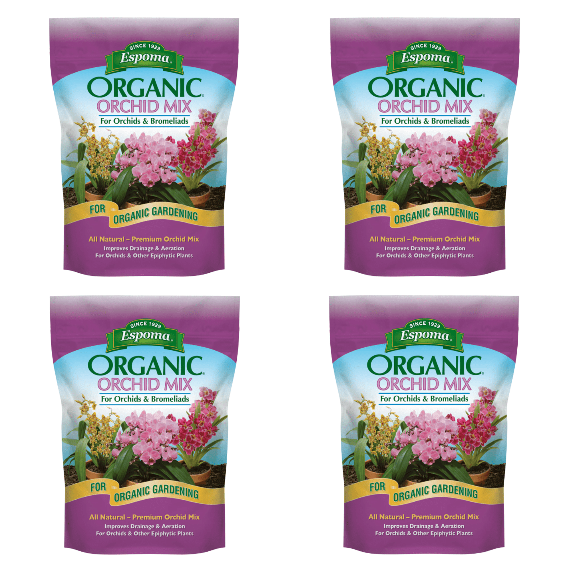 Espoma (#OR4) Organic Orchid Potting Mix, 4 Quart, 4 Pack