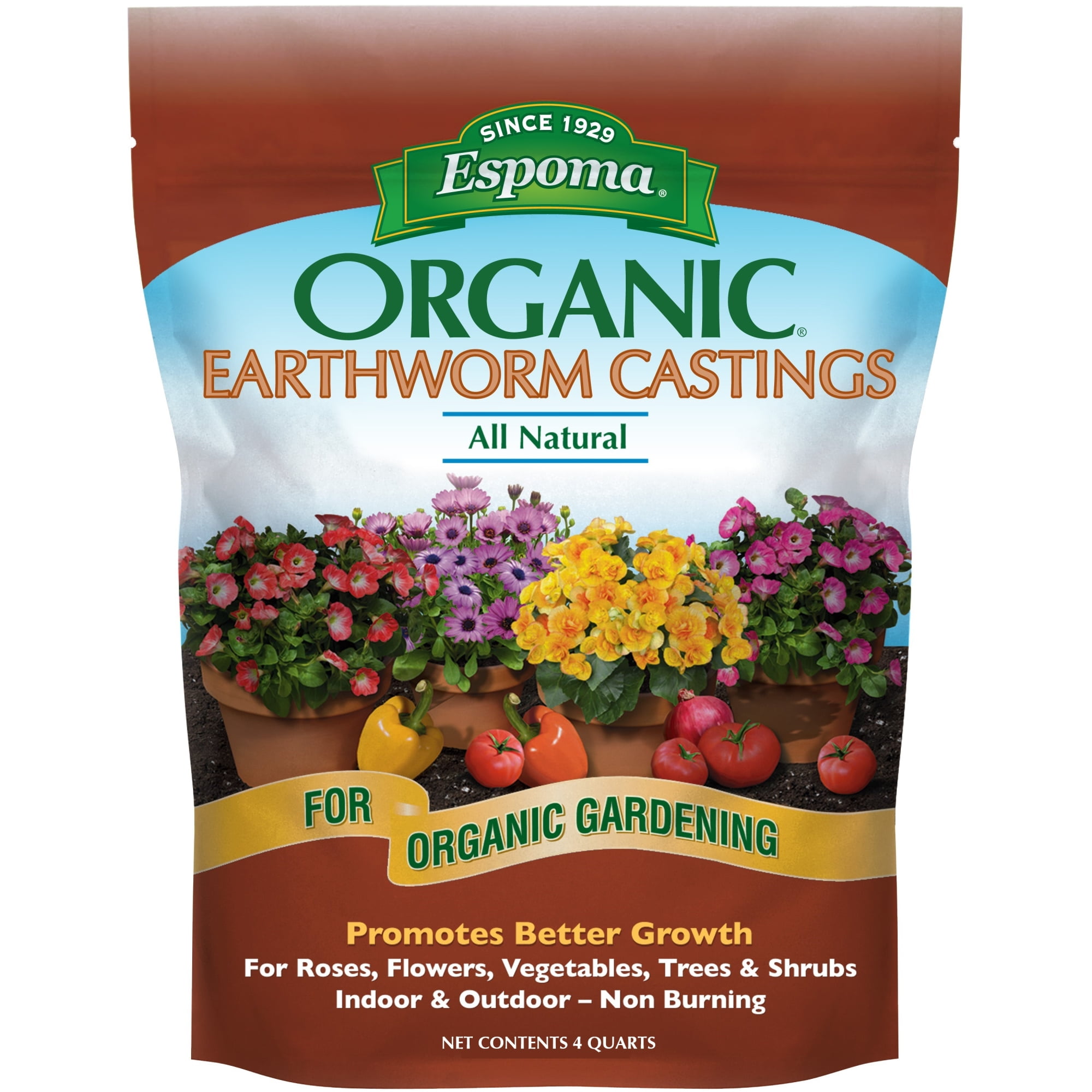 Espoma, Earthworm Castings Organic, 4 qt, Soil Conditioner - Walmart.com