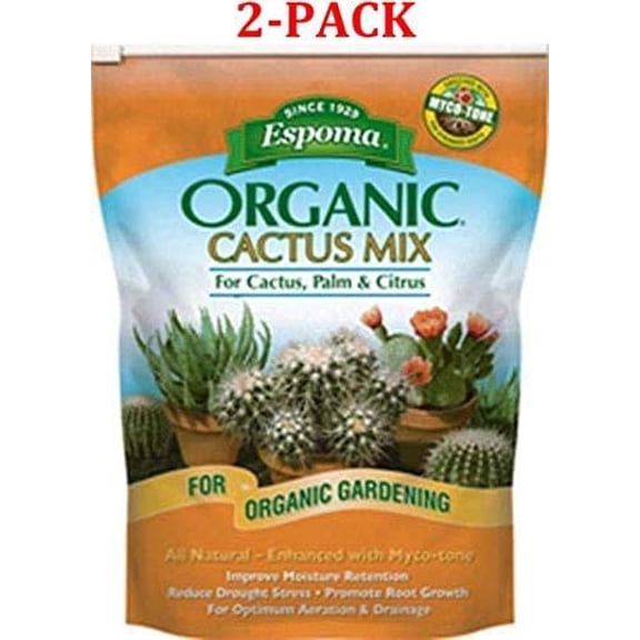 CA4 4-Quart Organic Cactus Mix 1, 4 Quart, 2-Pack