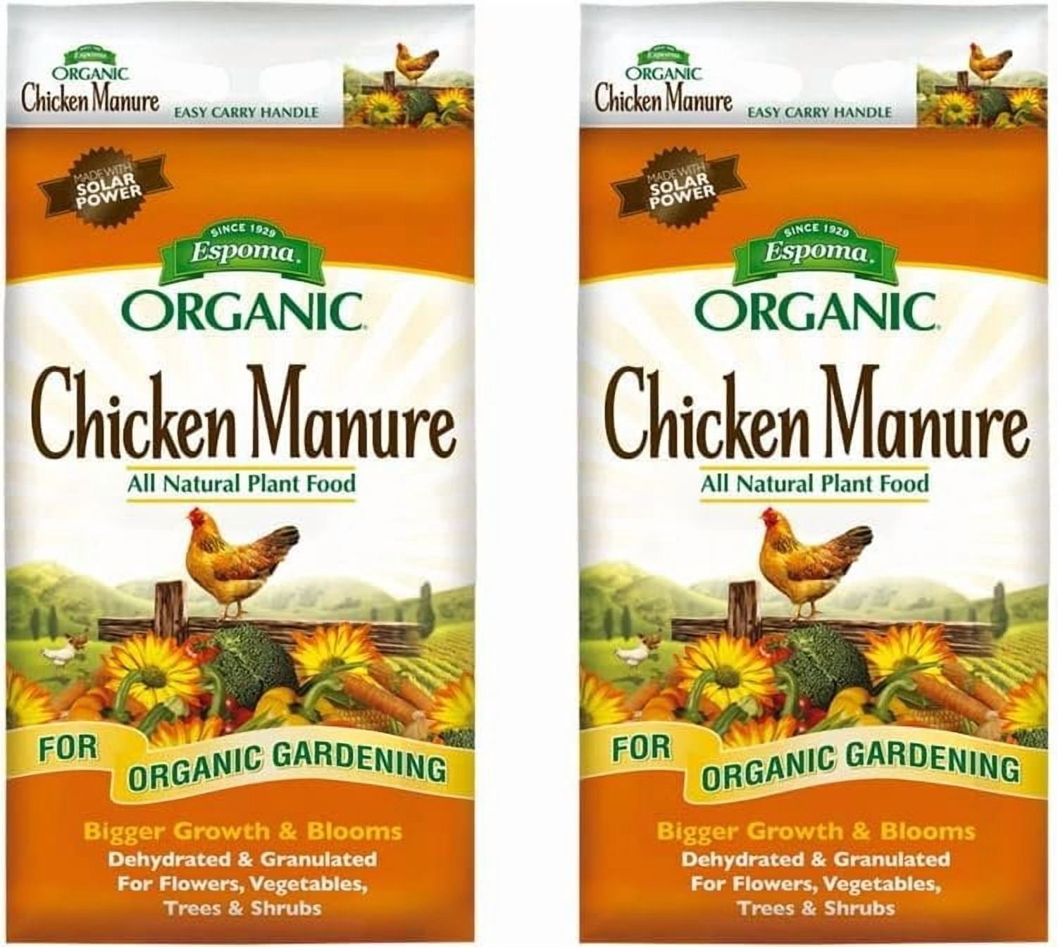 2-pack Espoma Organic Chicken Manure Granules - Natural Fertilizer - 2 Pack, 25 lbs Each — Outdoor & Indoor Plant Use, Easy Application