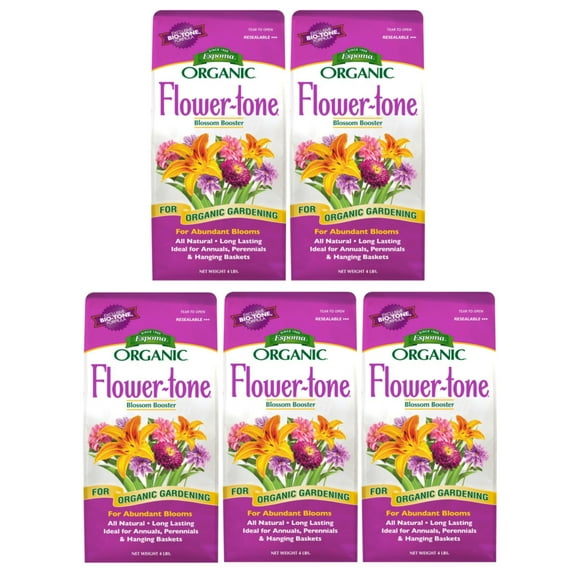 Espoma Flower-Tone Blossom Booster Plant Food - 3-4-5 NPK, Natural - 5 Pack, 4 lbs