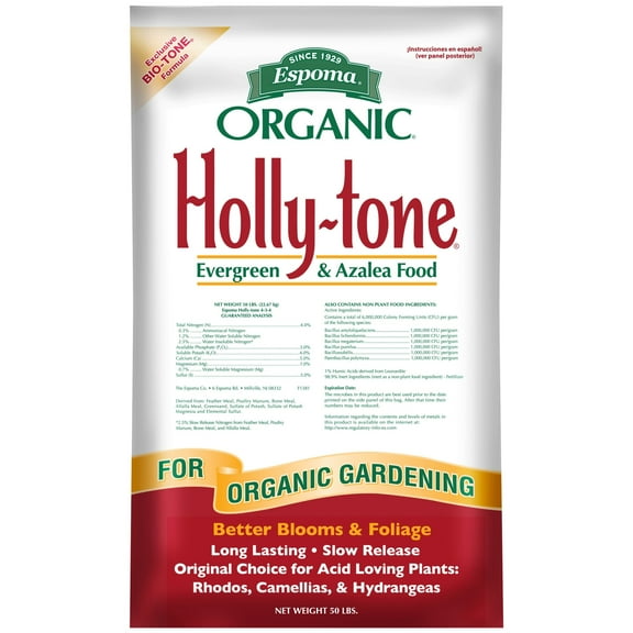 Espoma Holly-tone Organic Acid-Loving Plant Food - 4-3-4 NPK, Slow-Release - 50 lbs