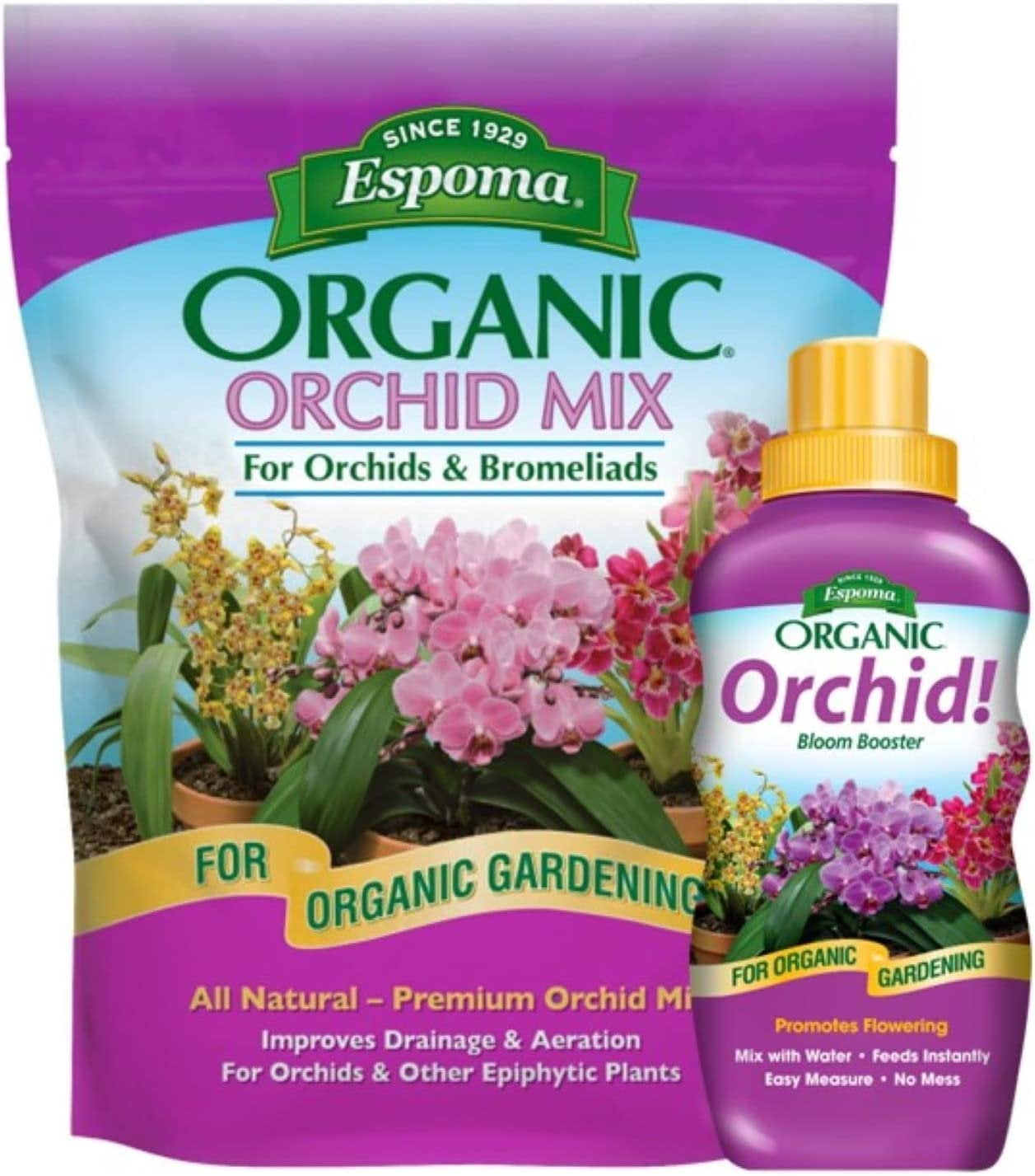 Espoma Organic Orchid Soil Mix 4qt Bag and Orchid! Liquid Plant Food