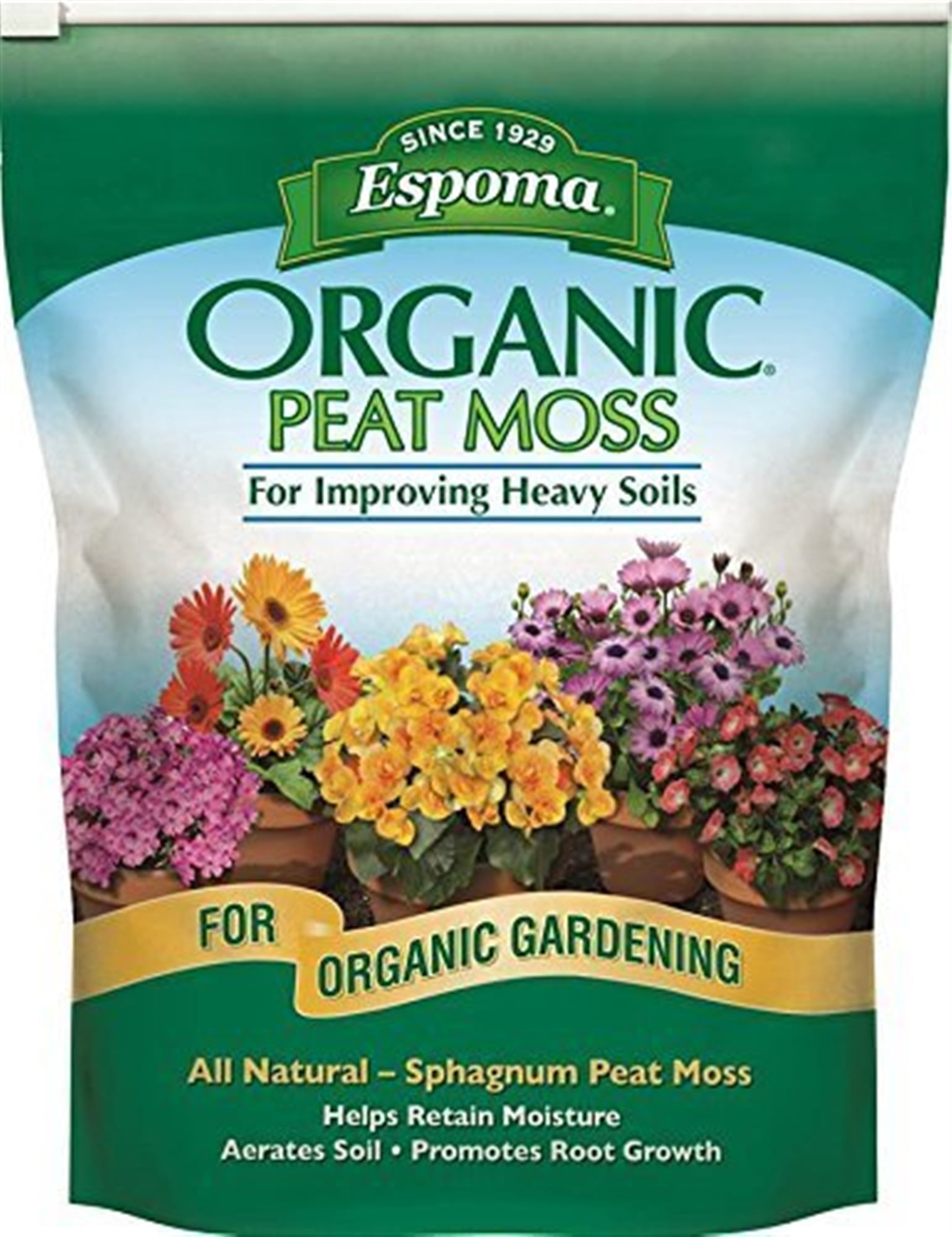 Espoma Organic Peat Moss, AllNatural Sphagnum Peat Moss to Improve Heavy Soils, Approved for
