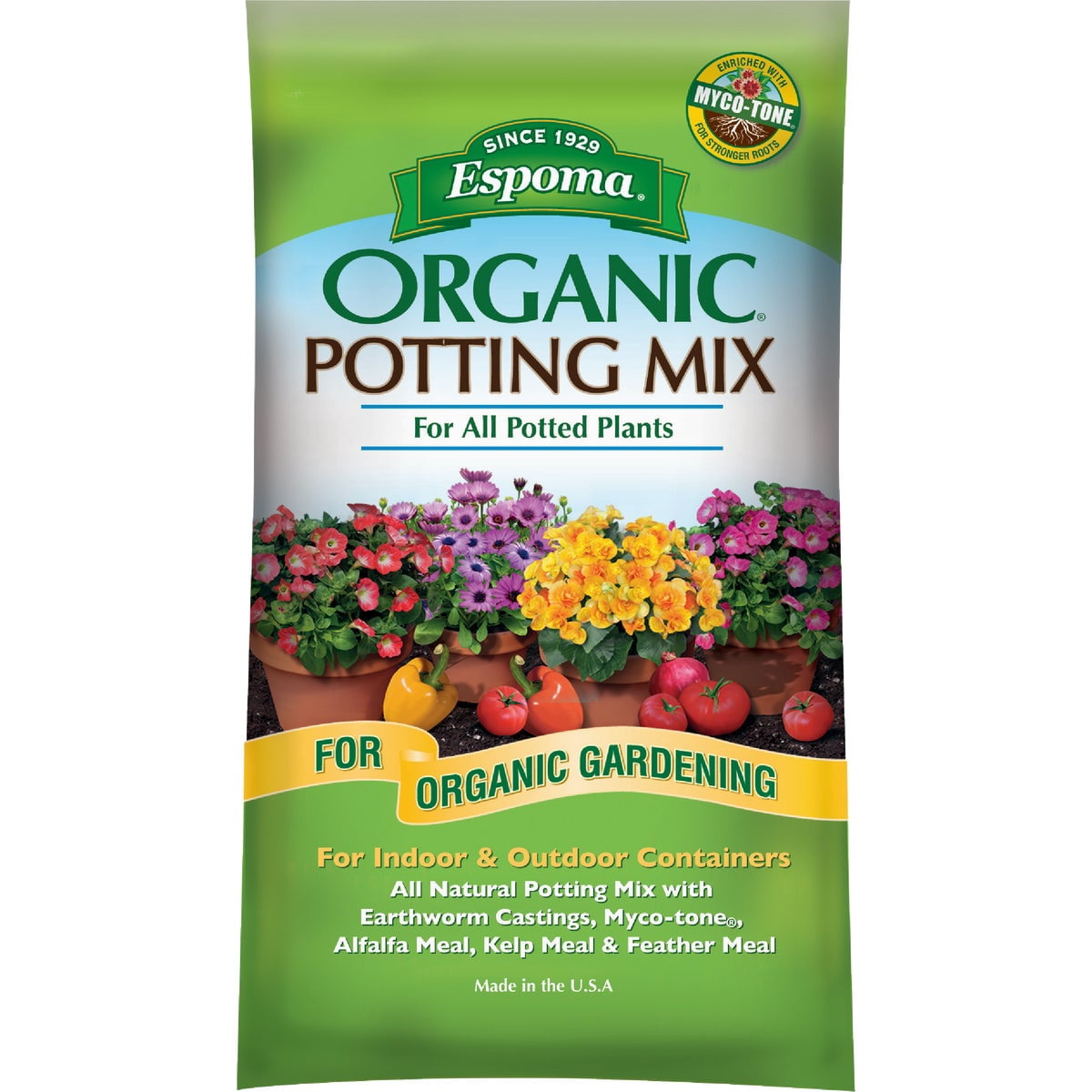 Espoma Organic Potting Soil Mix - All Natural Potting Mix for All Indoor & Outdoor Containers Including Herbs & Vegetables. for Organic Gardening, 16 qt. Bag. Pack of 2