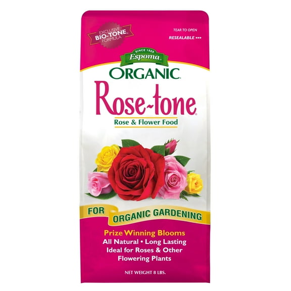 Espoma Organic Rose-tone 4-3-2 Organic Plant Food for Roses and Flowering Plants, Promotes Growth and Blooms, 8lb