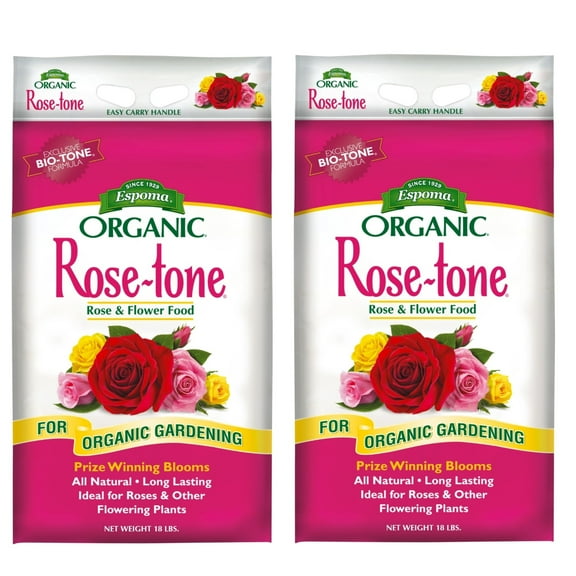 Espoma Organic Rose-tone 4-3-2 Organic Plant Food for Roses and Flowering Plants, Promotes Growth and Blooms, 18lb (Pack of 2)