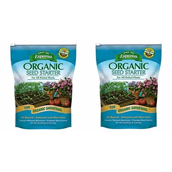 Espoma Organic Seed Starter Premium Potting Soil Mix - All Natural & Organic Seed Starting Mix with Mycorrhizae. For Organic Gardening, 16 qt, Pack of 2