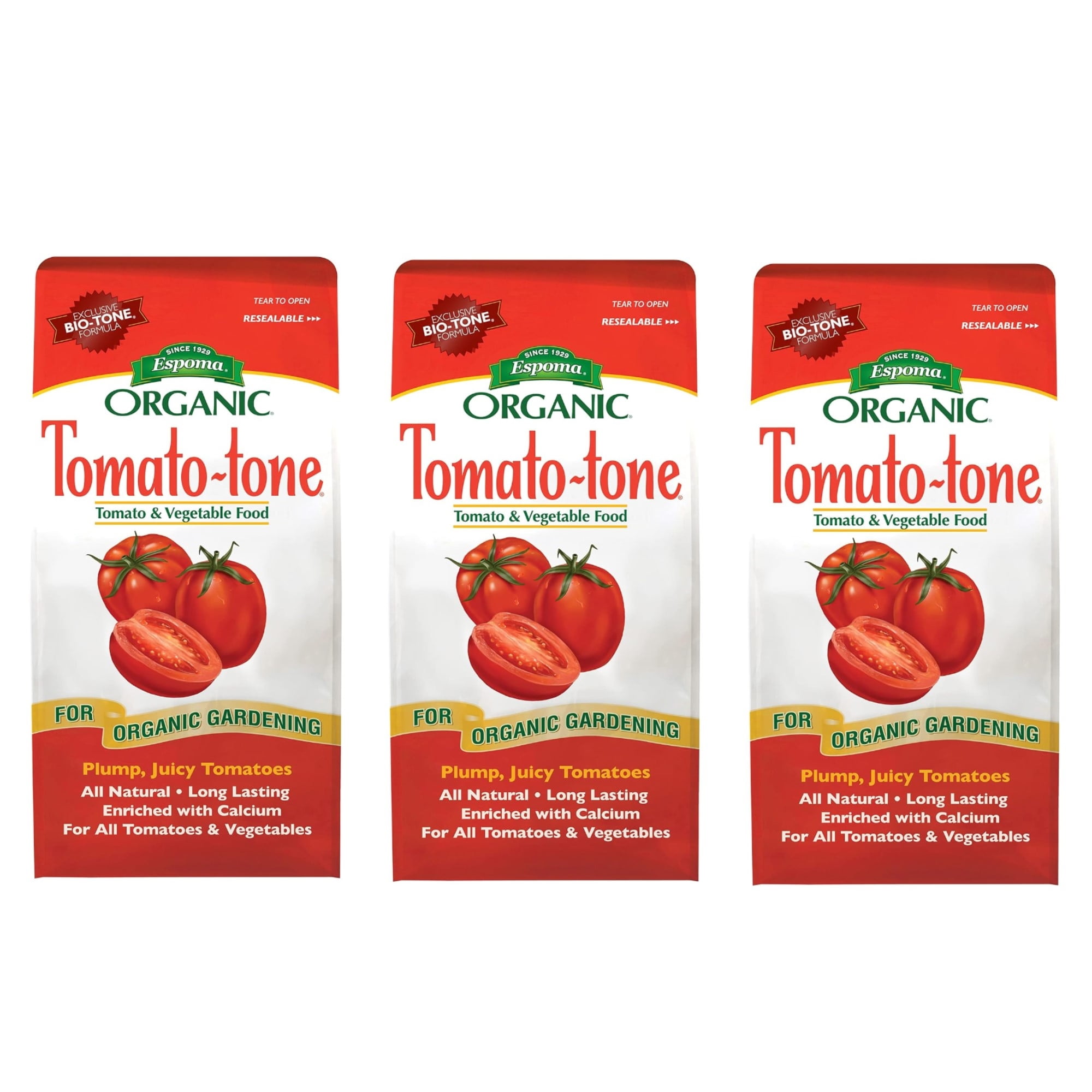 Espoma Organic Tomato-tone 3-4-6 with 8% Calcium, Plant Food for Tomatoes and Vegetables, 4lb (Pack of 3)