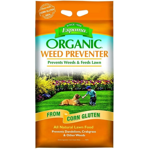 Espoma Organic Weed Preventer Lawn Fertilizer, 25 lb with Long Lasting Nitrogen