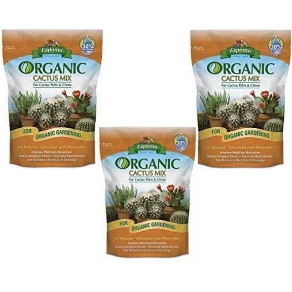 Espoma Cactus Potting Mix - For Cactus Plants - Pack of 3, 4 Quart Each Residential Use, Standard Application