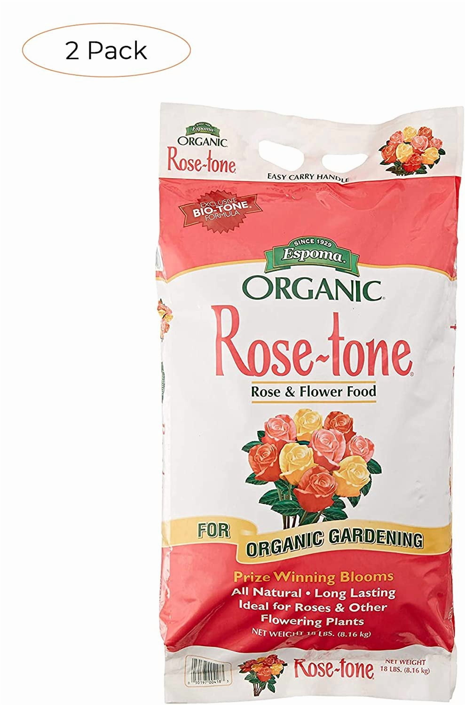 Espoma Rose Tone Organic Rose Fertilizer - For Roses and Flowers - 18-Pound — Outdoor & Indoor Plant Use, Easy Application