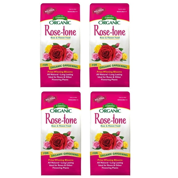 Espoma Rose-Tone Rose Plant Food 4-3-2 Organic Fertilizer - Slow-Release - 4 Pack, 4 lbs