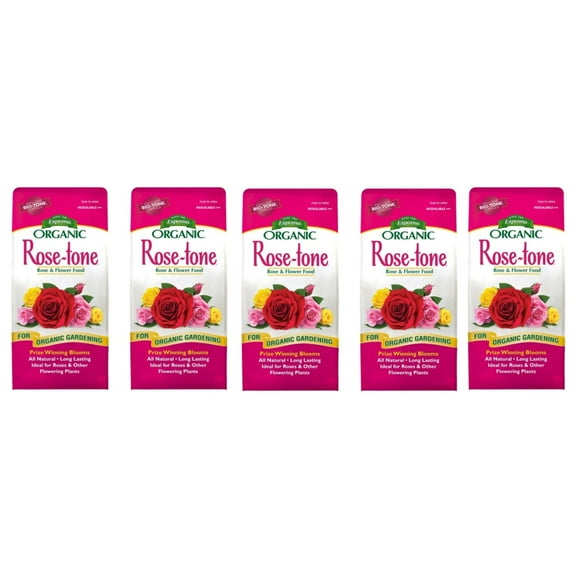 Espoma Organic Rose-tone 4-3-2 Organic Plant Food for Roses and Flowering Plants, Promotes Growth and Blooms, 4lb (Pack of 5)