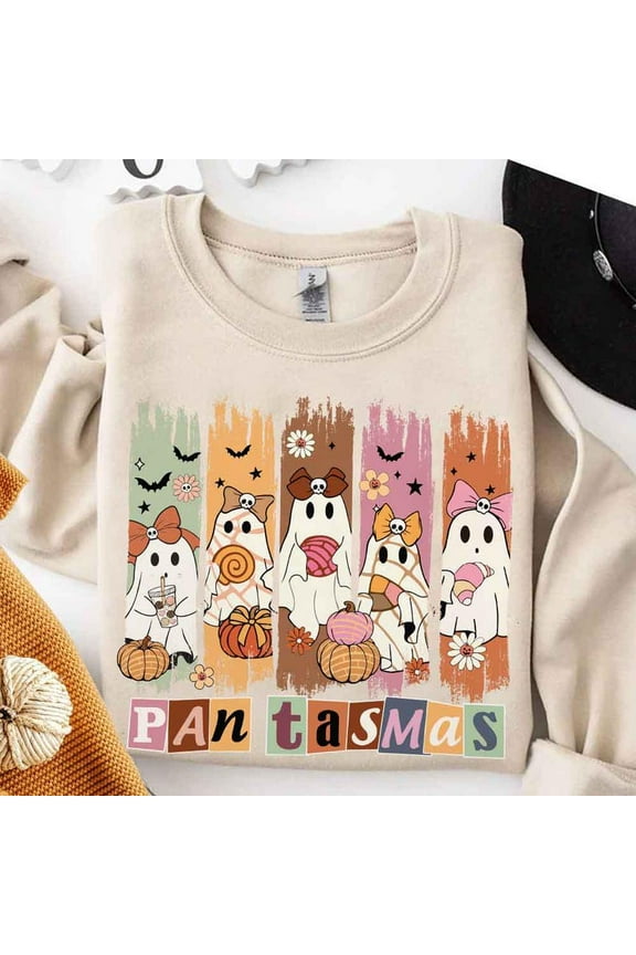 Espooky Latina Halloween Sweatshirt, Pantasmas Ghost Spanish Crewneck, Conchas Mexican Spooky Season Sweatshirt
