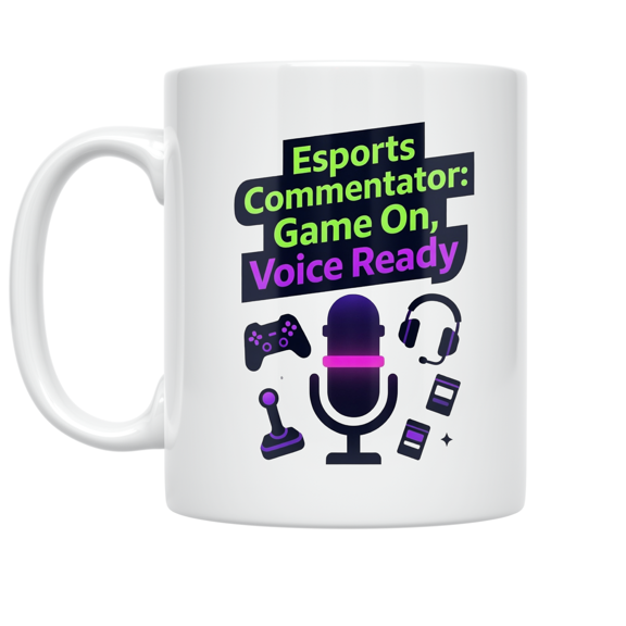 Esports Commentary Design - Gamer Enthusiast - 11 oz Ceramic Coffee Mug