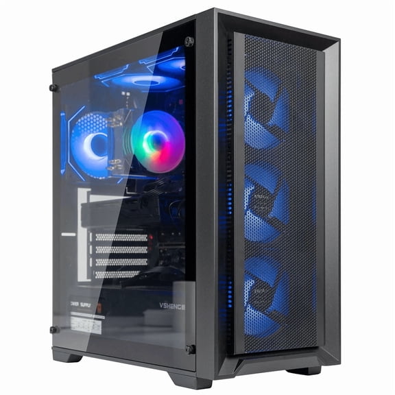 Esports Gaming PC,Intel i7-7700,NVIDIA RTX 2060 6GB Graphics,16GB RAM,512GB SSD,1TB HDD,WiFi 6,BT5.4,Windows 11,7*ARGB Fans,Prebuilt Desktop Computer
