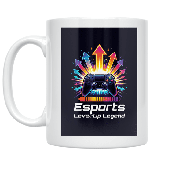 Esports Level-Up Legend Design - Gamer Enthusiast - 11 oz Ceramic Coffee Mug
