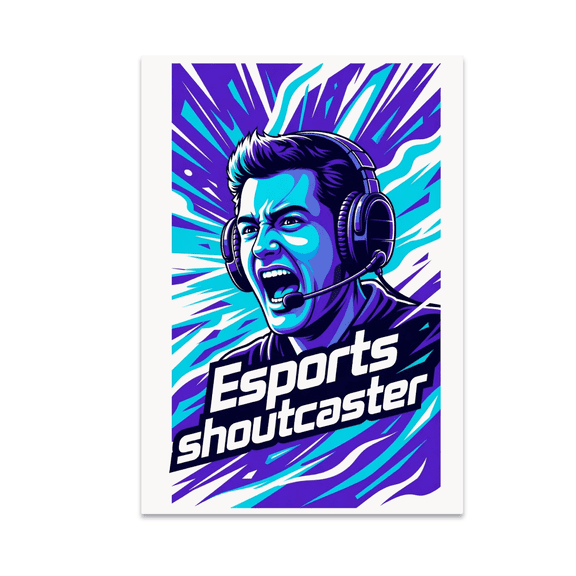 Esports Shoutcaster Gaming Wall Art - Gamer Decor - 13x19 Poster Print