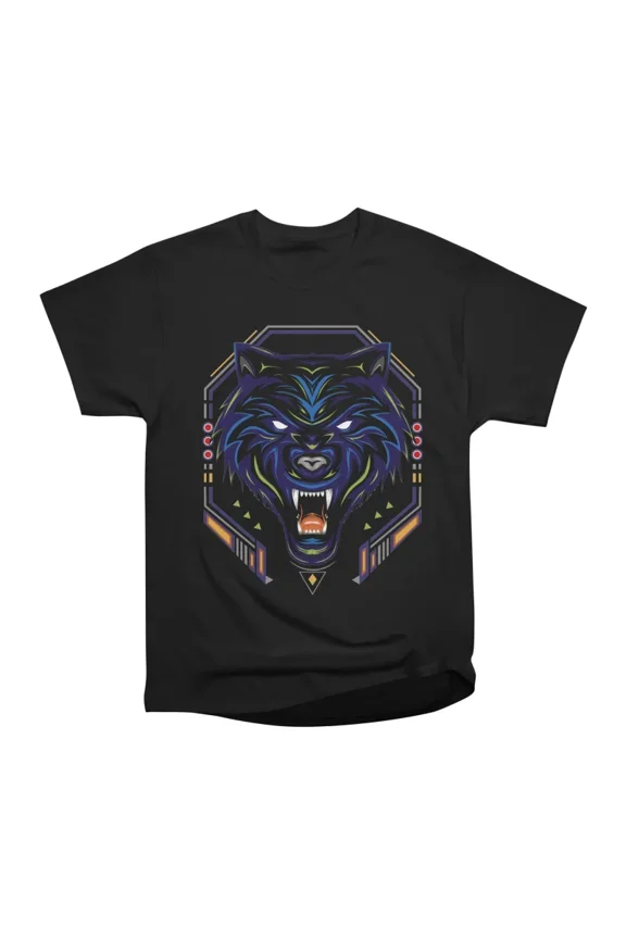 Esports logo blue wolf vector T-Shirt Tee Gift For Him Merch For Her Apparel For Friend