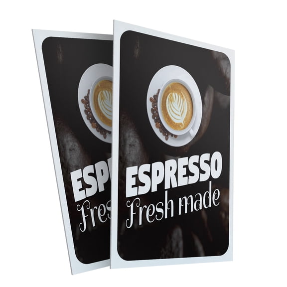 Espresso (2-PACK) 24" x 36" Plastic Signs | Sign Insert 4mm Corrugated Plastic Signs Storefront Window Poster