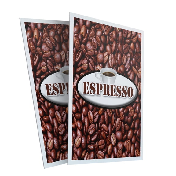 Espresso (2-PACK) 24" x 36" Plastic Signs | Sign Insert 4mm Corrugated Plastic Signs Storefront Window Poster