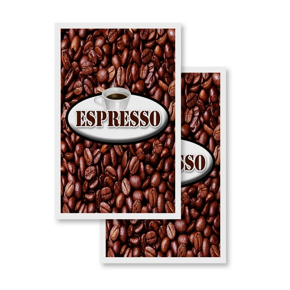 Espresso (2-PACK) 24" x 36" Vinyl Decals | Sign Insert Peel & Stick Decals Stickers Window Signs