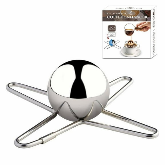 Espresso Ball for Espresso Coffee,Stainless Steel Espresso Chilling Ball,Coffee Cooling Ball with Stand,Espresso Ice Ball,Extract Chilling Tool for Coffee Lovers,Espresso Machine Accessories
