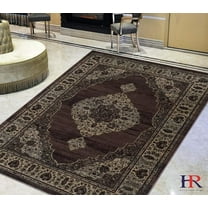 Espresso Brown/Beige Persian Tabriz Floral Pattern Distressed – Modern Vintage Area Rug